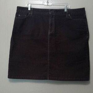Vintage LL Bean Brown Corduroy Mini Skirt size 2XL
